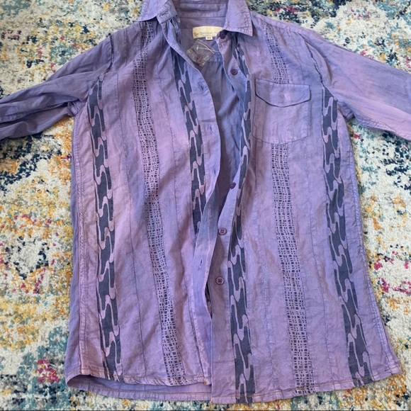 The Territory Ahead | New Purple Dyed Aztec Button Down Top - Picture 11 of 12